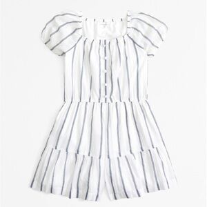 Abercrombie Kids White and blue striped romper